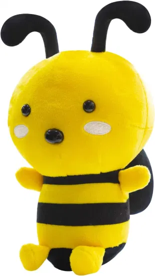 Мягкие плюшевые игрушки с изображением пчелы из мультфильма желтого цвета и животных