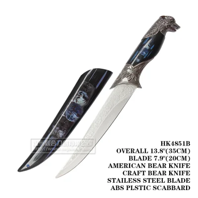 Ремесленный нож «Медведь», тактический нож для выживания, ручка для лошади, 35 см, HK4851b