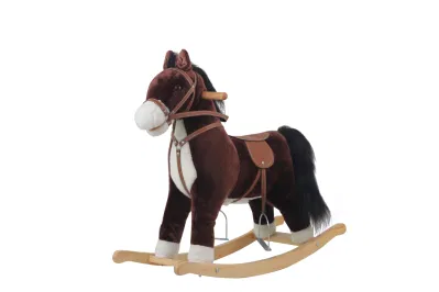 Оптовая продажа, кресло-качалка для малышей, Троянская лошадка-качалка, плюшевые куклы, деревянная лошадка-качалка, плюшевые игрушки