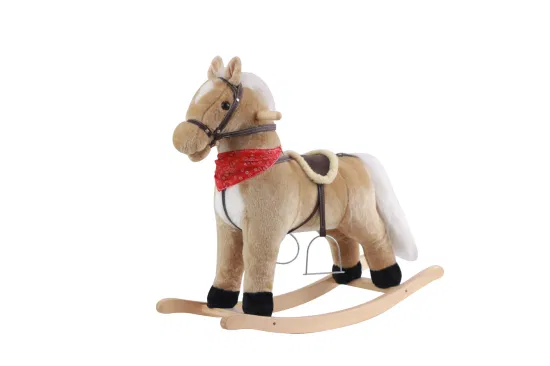 OEM ODM Ride на троянской электрической плюшевой игрушке Custom Kids Деревянная игрушка-качалка